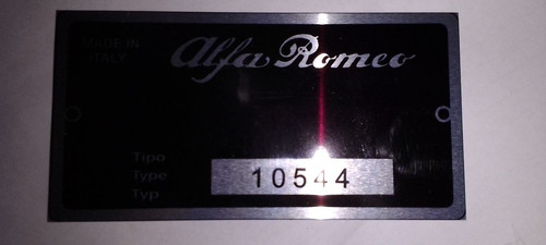Typenschild alfa romeo - typenschild,