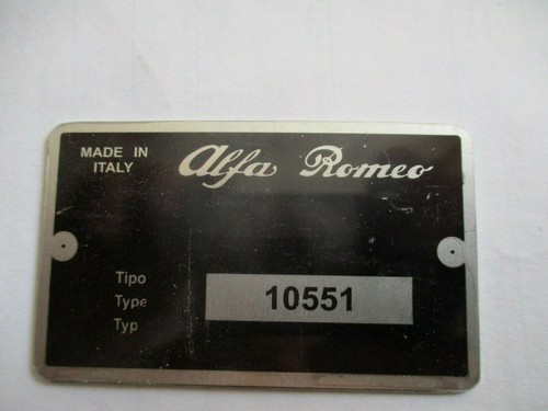 Typenschild alfa romeo - alfa,